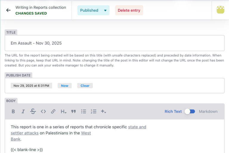 Form for Editing Pages